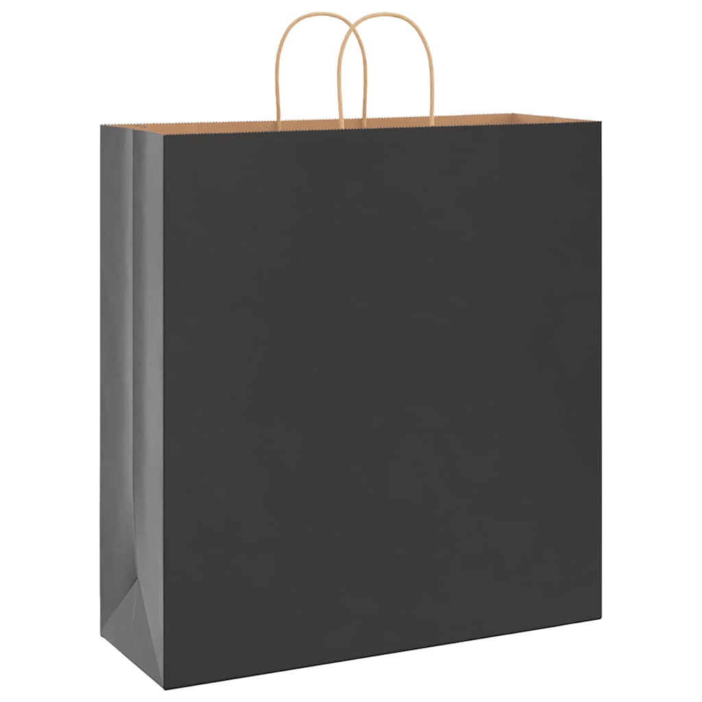 Papieren zakken 250 st met hengsels 45x17x48 cm zwart is nu te koop bij PeponiXL, paradijselijk wonen!