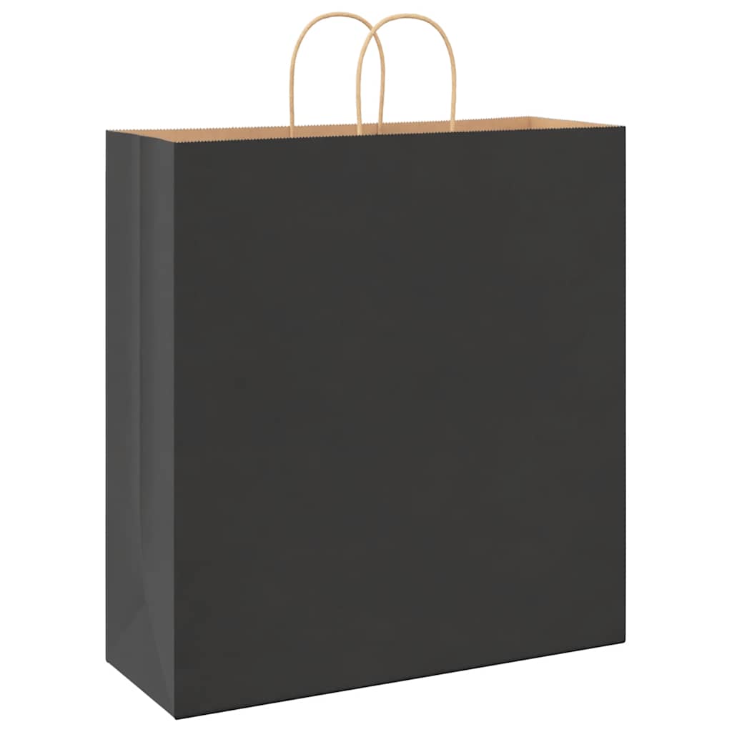 Papieren zakken 250 st met hengsels 45x17x48 cm zwart is nu te koop bij PeponiXL, paradijselijk wonen!