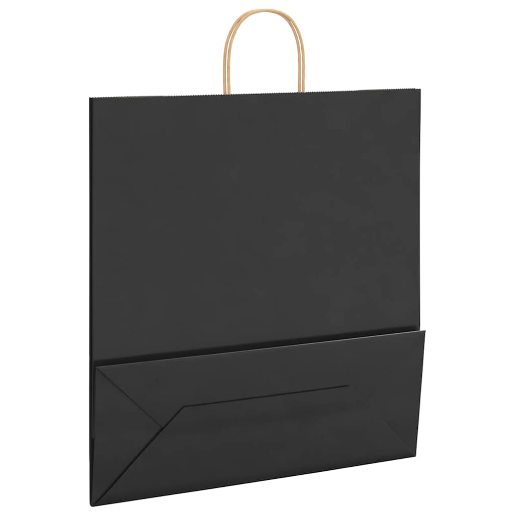 Papieren zakken 250 st met hengsels 45x17x48 cm zwart is nu te koop bij PeponiXL, paradijselijk wonen!