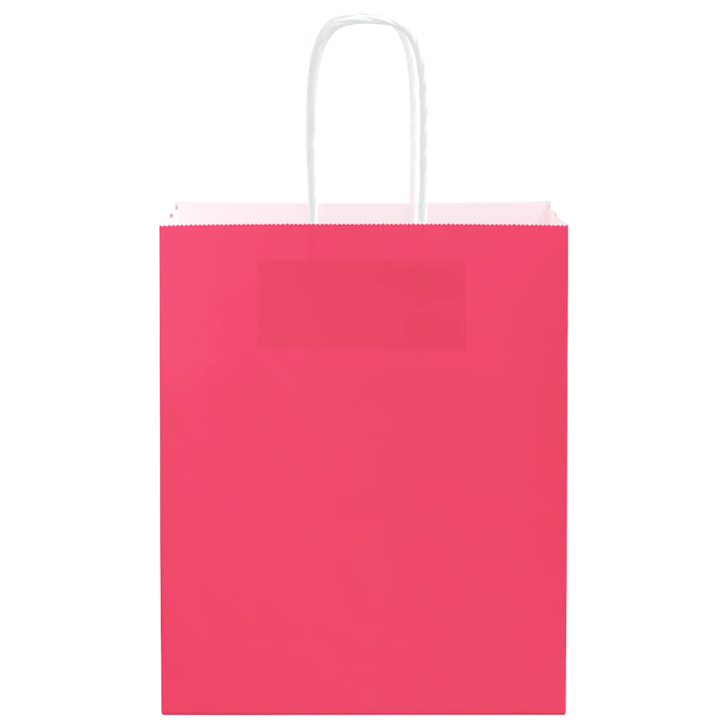 Papieren zakken 50 st met hengsels 18x8x22 cm roze is nu te koop bij PeponiXL, paradijselijk wonen!