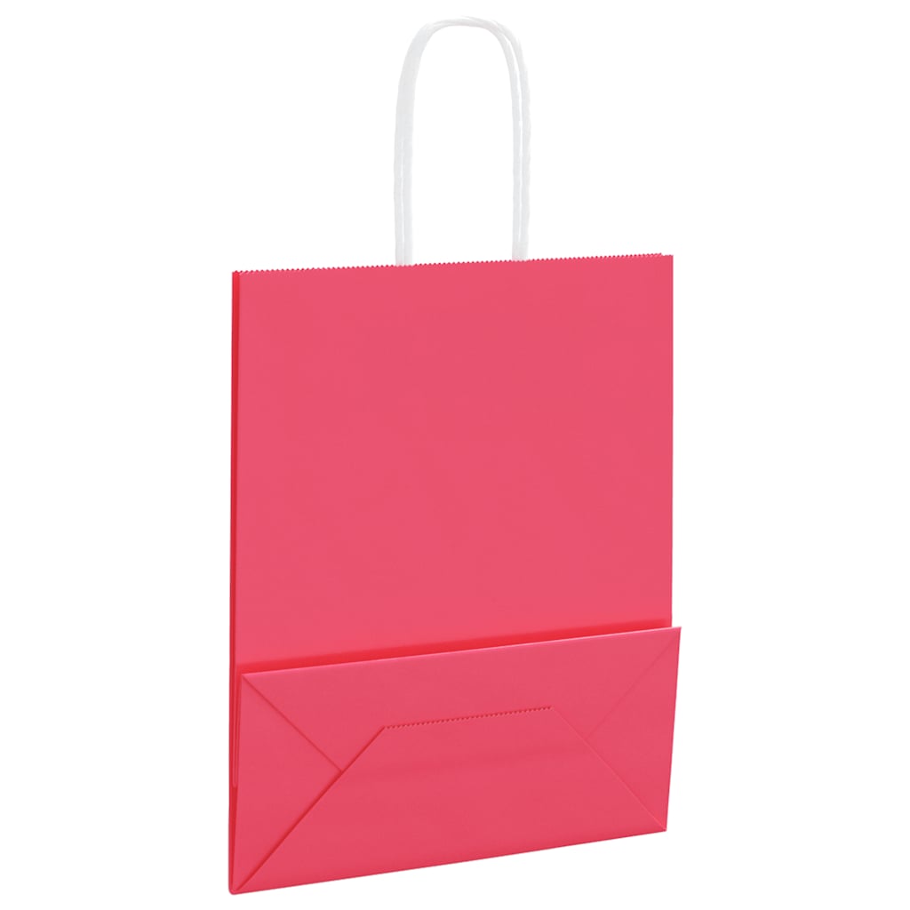 Papieren zakken 50 st met hengsels 18x8x22 cm roze is nu te koop bij PeponiXL, paradijselijk wonen!