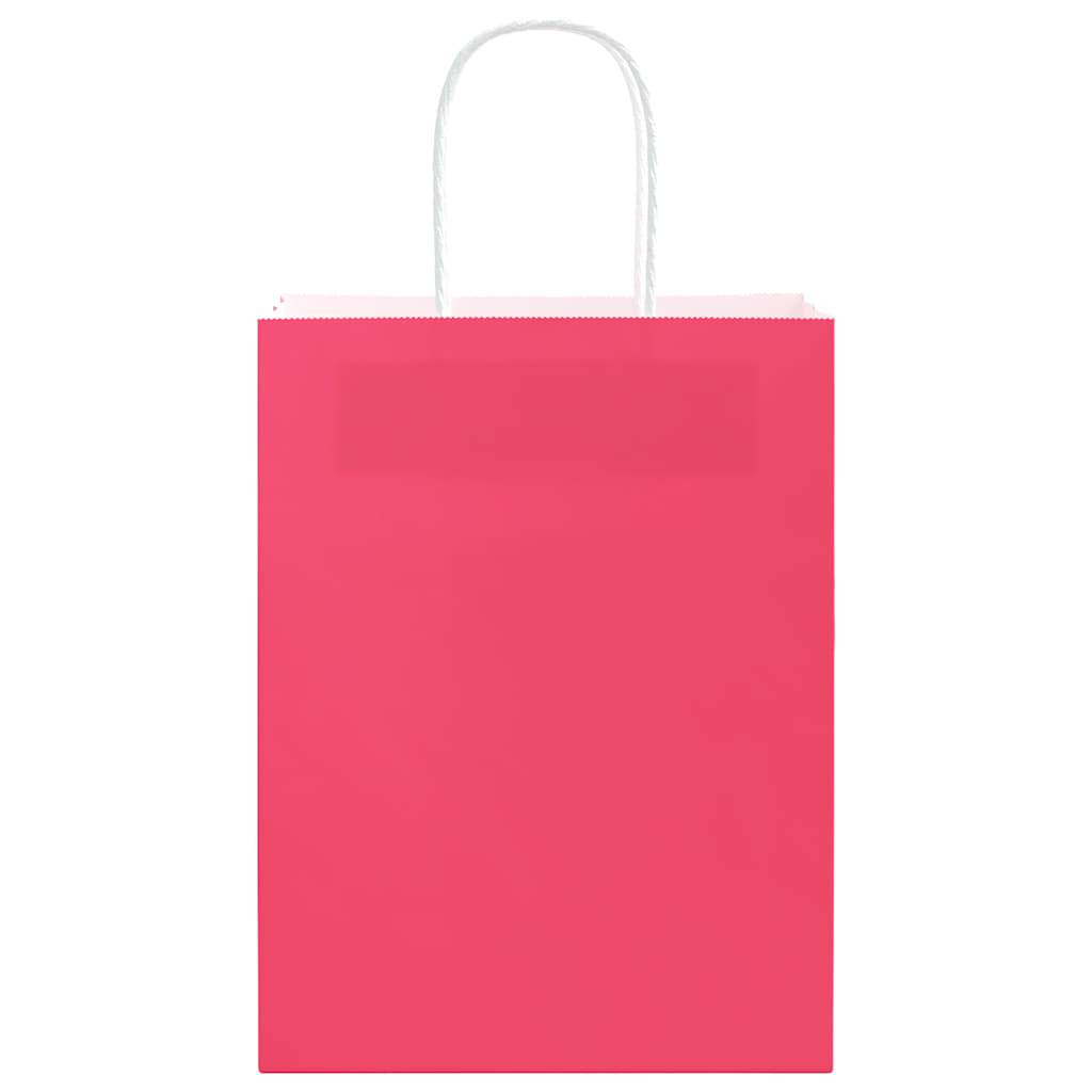 Papieren zakjes 50 st met hengsels 21x11x28 cm roze is nu te koop bij PeponiXL, paradijselijk wonen!