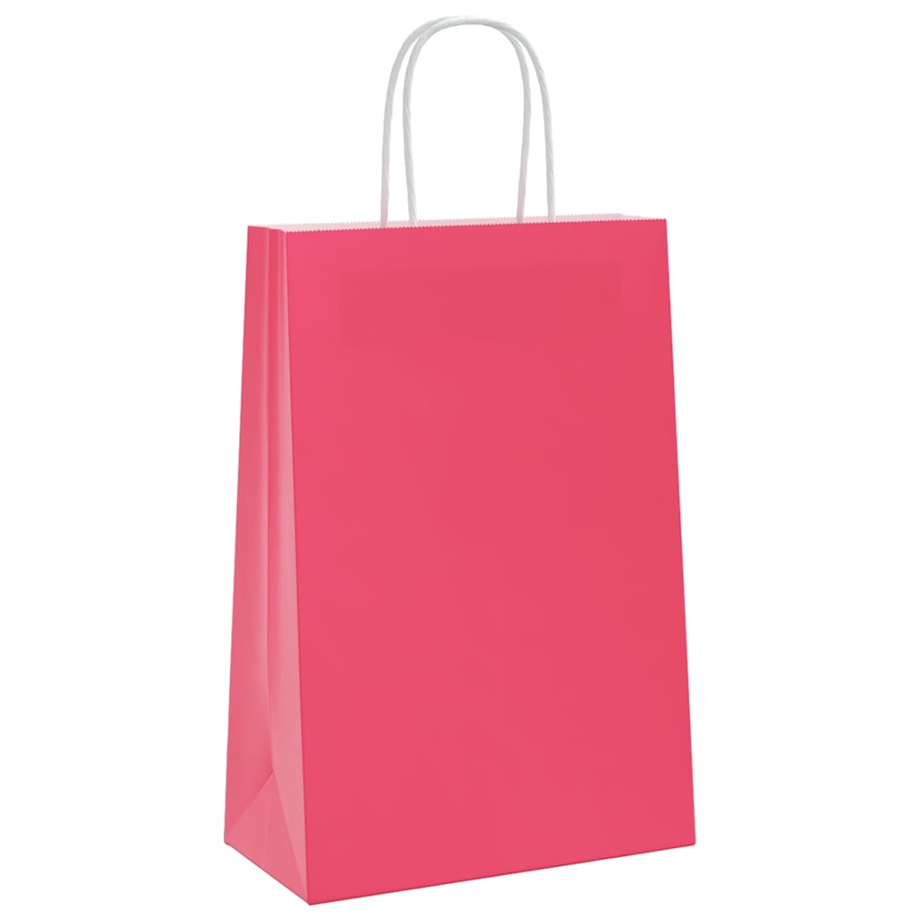 Papieren zakjes 50 st met hengsels 21x11x31 cm roze is nu te koop bij PeponiXL, paradijselijk wonen!