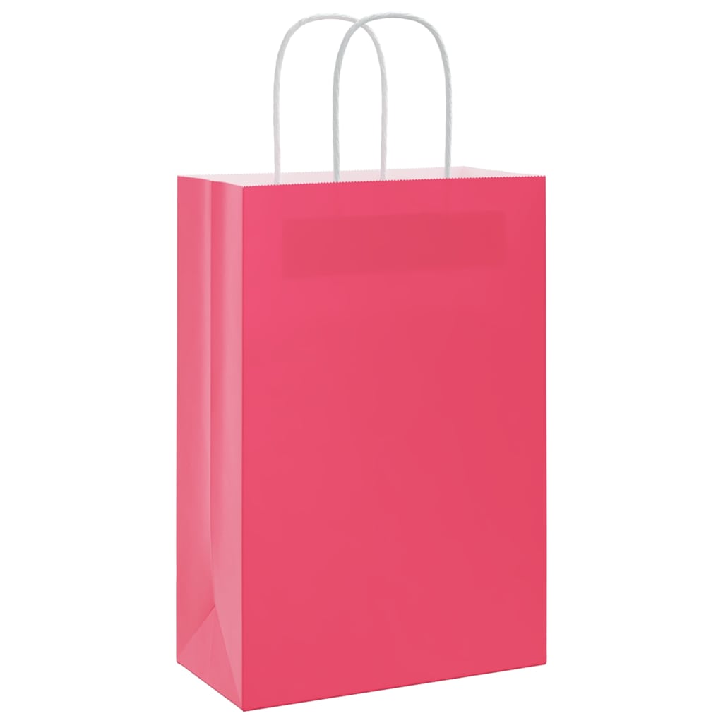 Papieren zakjes 50 st met hengsels 21x11x31 cm roze is nu te koop bij PeponiXL, paradijselijk wonen!