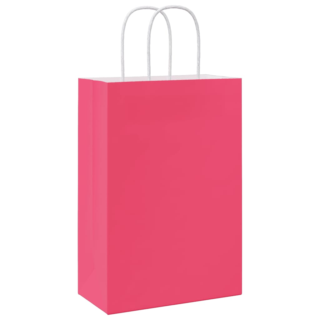Papieren zakjes 50 st met hengsels 21x11x31 cm roze is nu te koop bij PeponiXL, paradijselijk wonen!
