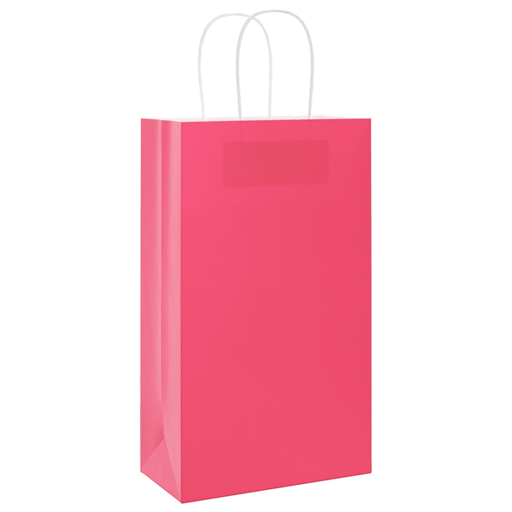 Papieren zakken 50 st met hengsels 21x11x36 cm roze is nu te koop bij PeponiXL, paradijselijk wonen!