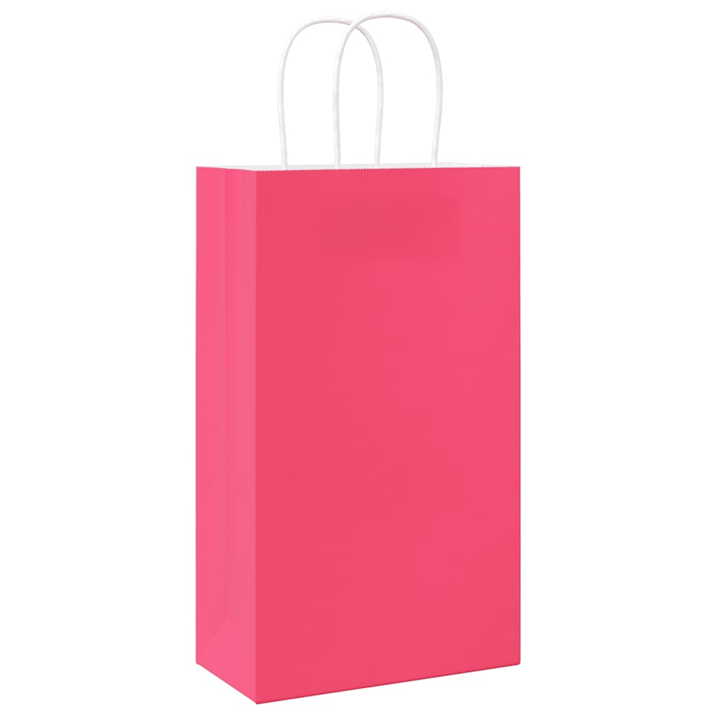 Papieren zakken 50 st met hengsels 21x11x36 cm roze is nu te koop bij PeponiXL, paradijselijk wonen!