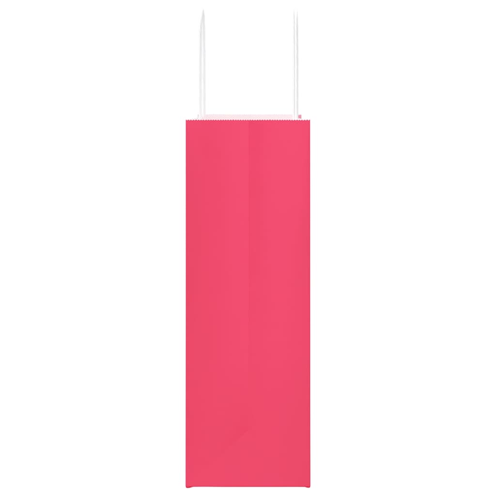 Papieren zakken 50 st met hengsels 26x12x35 cm roze is nu te koop bij PeponiXL, paradijselijk wonen!