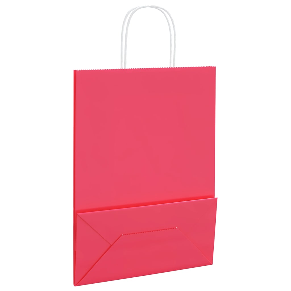 Papieren zakken 50 st met hengsels 26x12x35 cm roze is nu te koop bij PeponiXL, paradijselijk wonen!