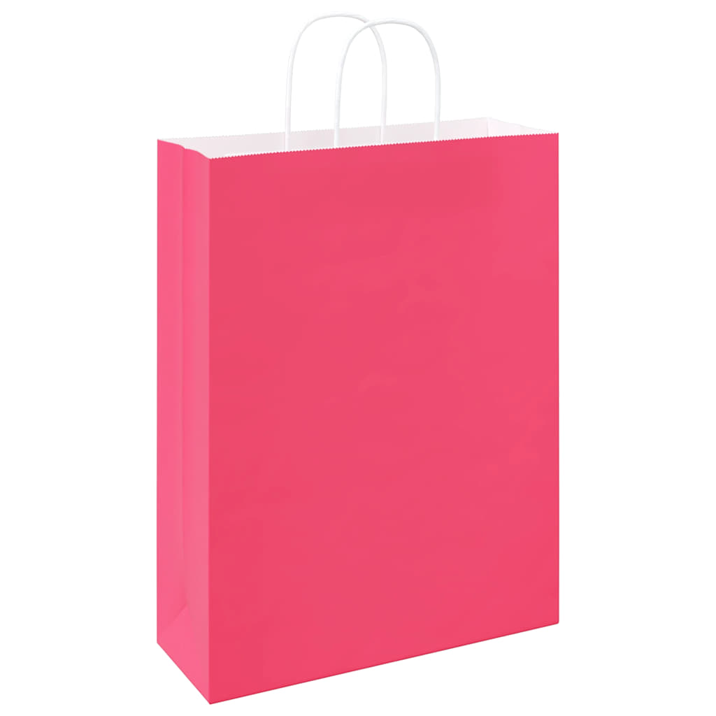 Papieren zakken 50 st met hengsels 32x12x42 cm roze is nu te koop bij PeponiXL, paradijselijk wonen!
