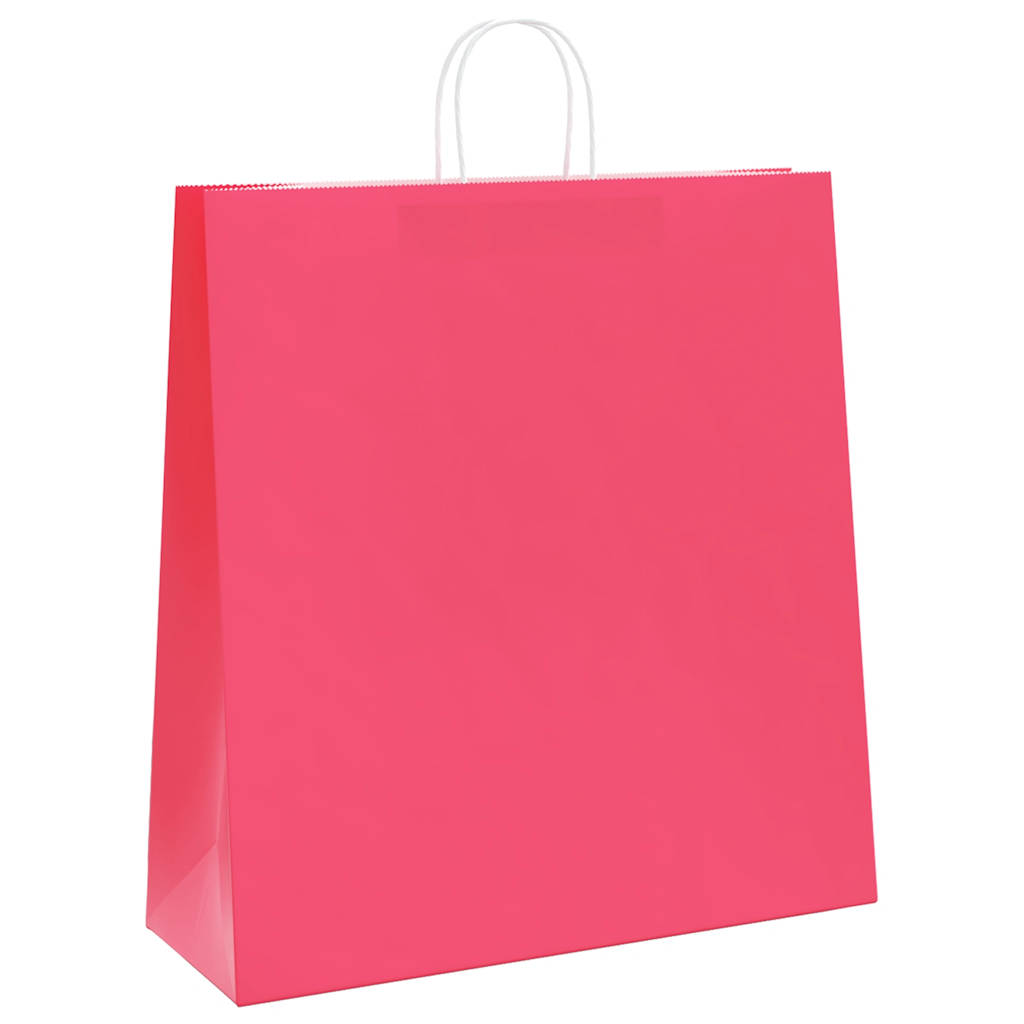 Papieren zakken 50 st met hengsels 45x17x48 cm roze is nu te koop bij PeponiXL, paradijselijk wonen!