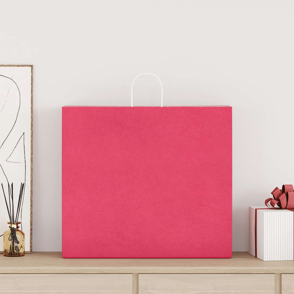 Papieren zakken 50 st met hengsels 54x15x49 cm roze is nu te koop bij PeponiXL, paradijselijk wonen!