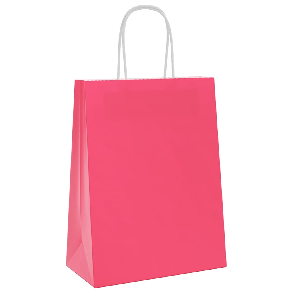 Papieren zakken 250 st met hengsels 21x11x28 cm roze is nu te koop bij PeponiXL, paradijselijk wonen!
