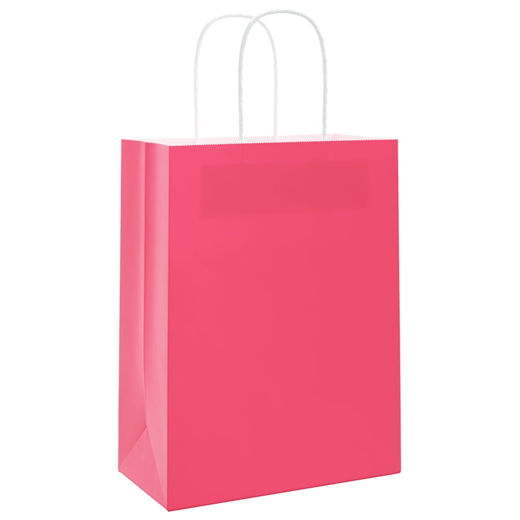 Papieren zakken 250 st met hengsels 21x11x28 cm roze is nu te koop bij PeponiXL, paradijselijk wonen!