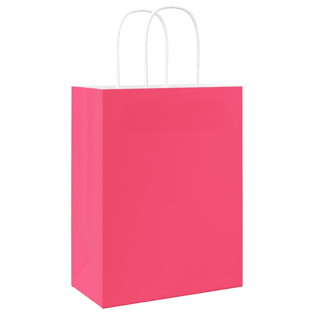 Papieren zakken 250 st met hengsels 21x11x28 cm roze is nu te koop bij PeponiXL, paradijselijk wonen!