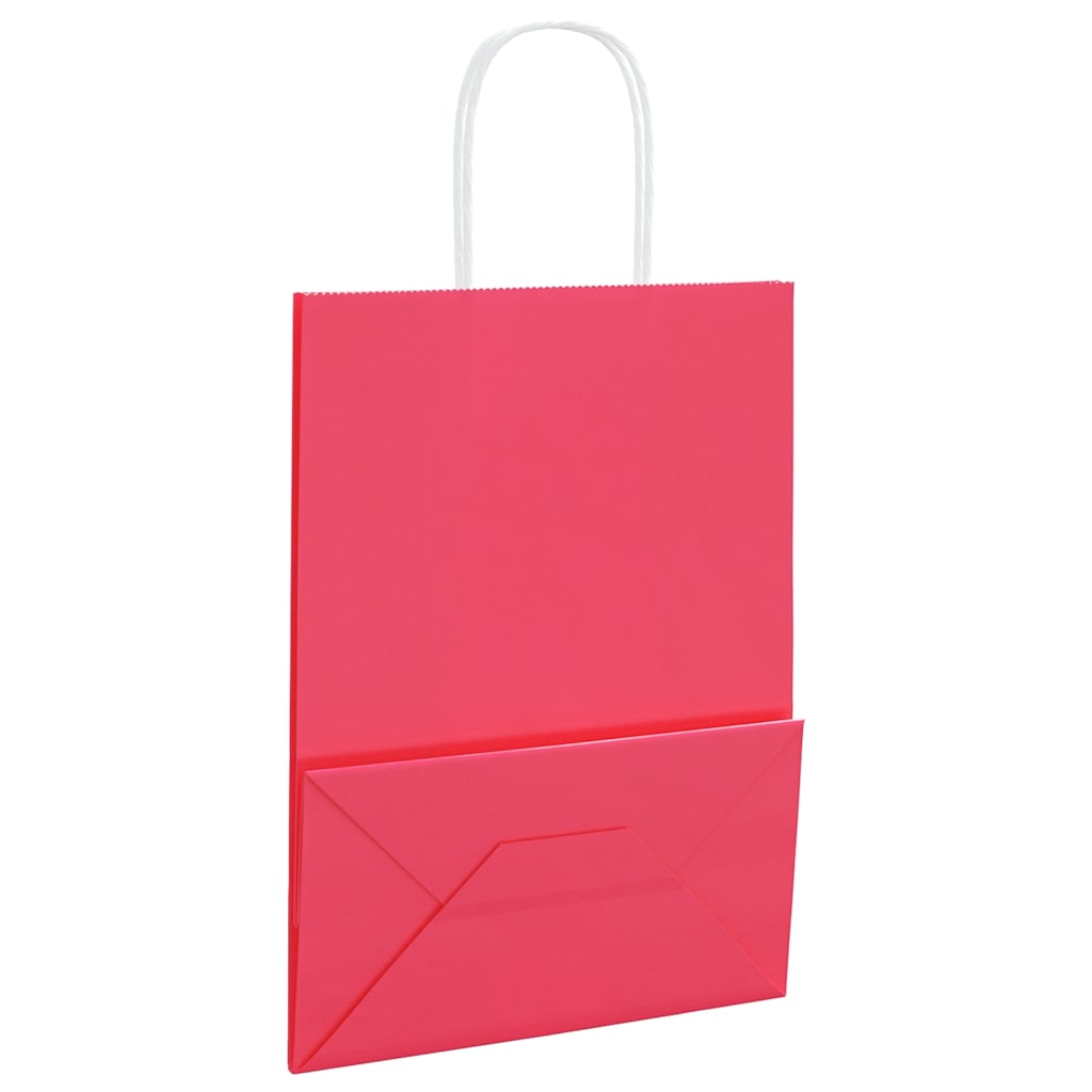 Papieren zakken 250 st met hengsels 21x11x28 cm roze is nu te koop bij PeponiXL, paradijselijk wonen!