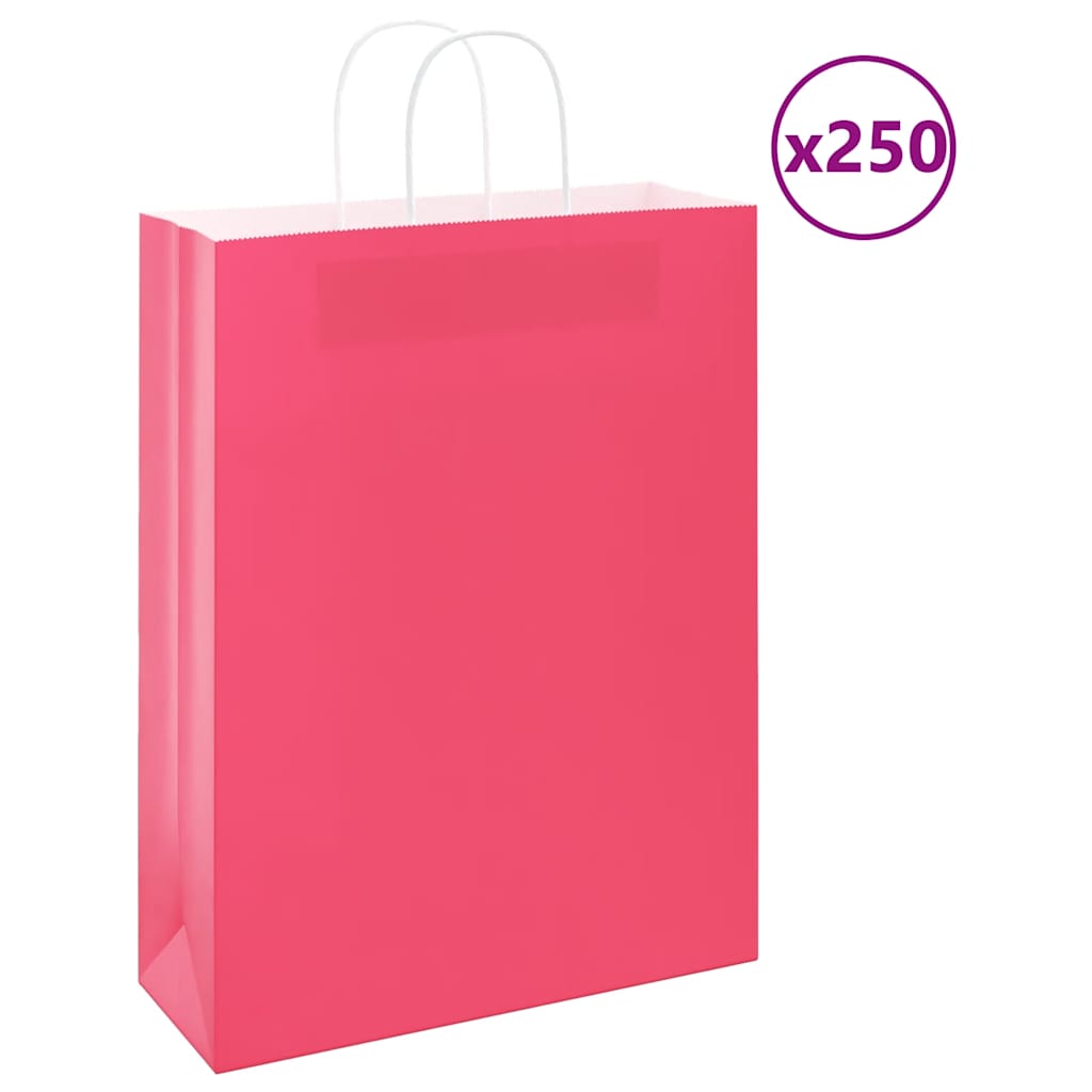 Papieren zakken 250 st met hengsels 32x12x42 cm roze is nu te koop bij PeponiXL, paradijselijk wonen!
