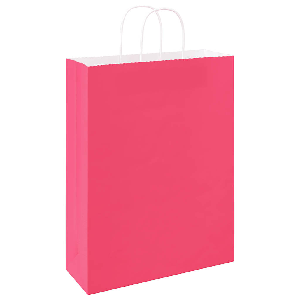 Papieren zakken 250 st met hengsels 32x12x42 cm roze is nu te koop bij PeponiXL, paradijselijk wonen!