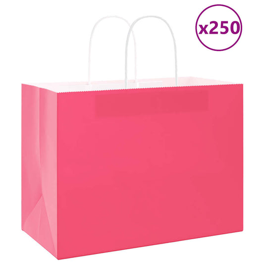 Papieren zakken 250 st met hengsels 32x17x25 cm roze is nu te koop bij PeponiXL, paradijselijk wonen!