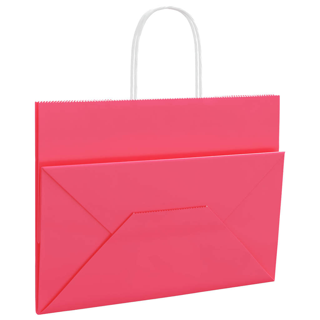Papieren zakken 250 st met hengsels 32x17x25 cm roze is nu te koop bij PeponiXL, paradijselijk wonen!