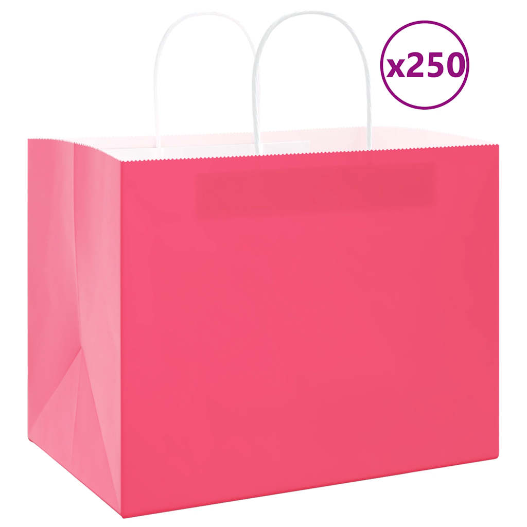 Papieren zakken 250 st met hengsels 32x22x24 cm roze is nu te koop bij PeponiXL, paradijselijk wonen!