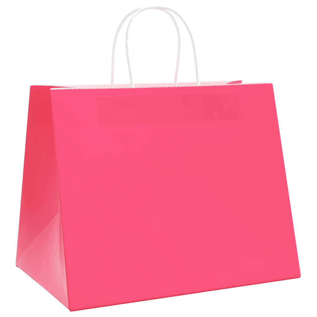 Papieren zakken 250 st met hengsels 32x22x24 cm roze is nu te koop bij PeponiXL, paradijselijk wonen!