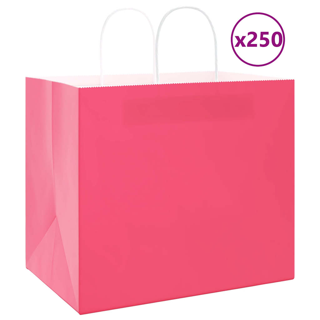Papieren zakken 250 st met hengsels 32x22x28 cm roze is nu te koop bij PeponiXL, paradijselijk wonen!