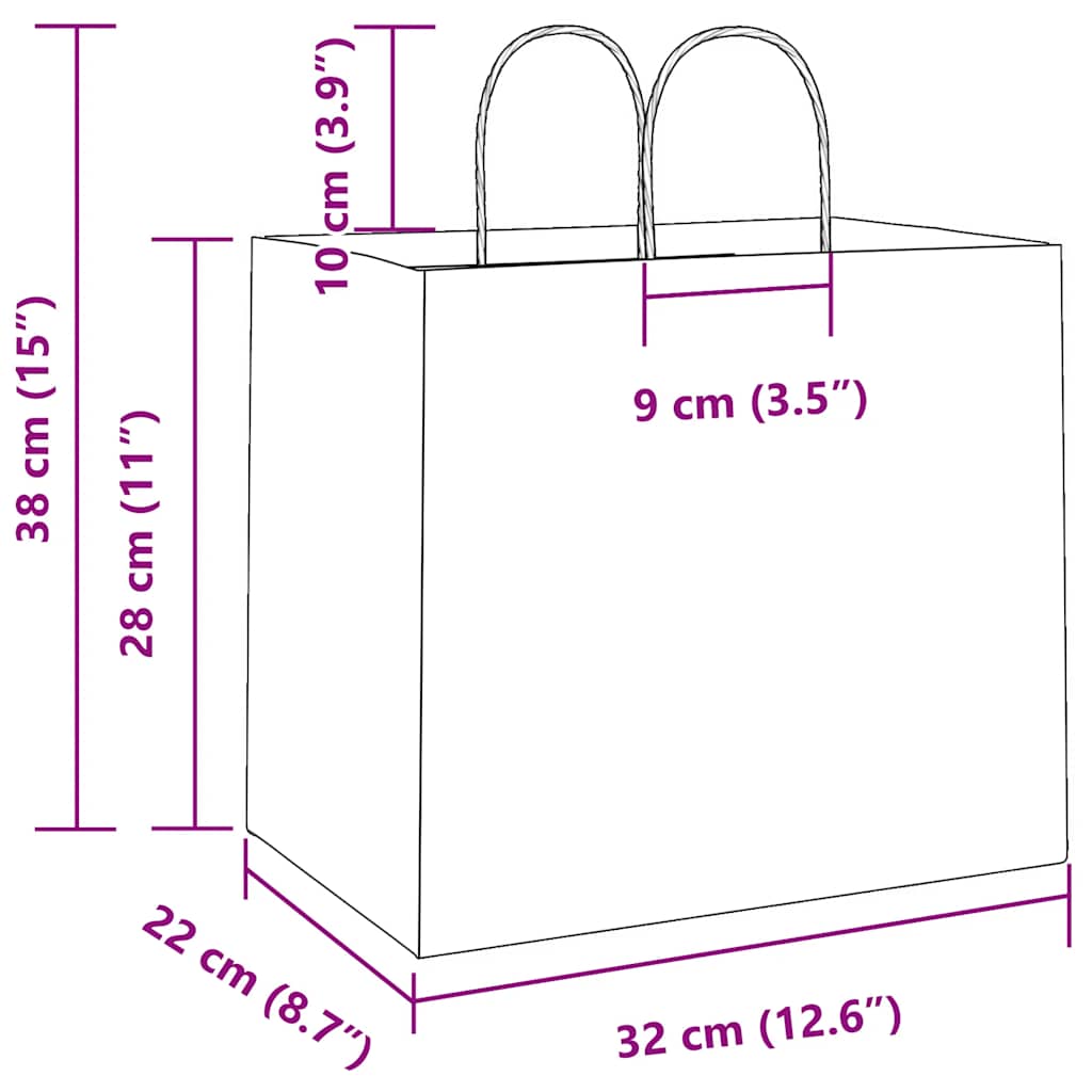 Papieren zakken 250 st met hengsels 32x22x28 cm roze is nu te koop bij PeponiXL, paradijselijk wonen!