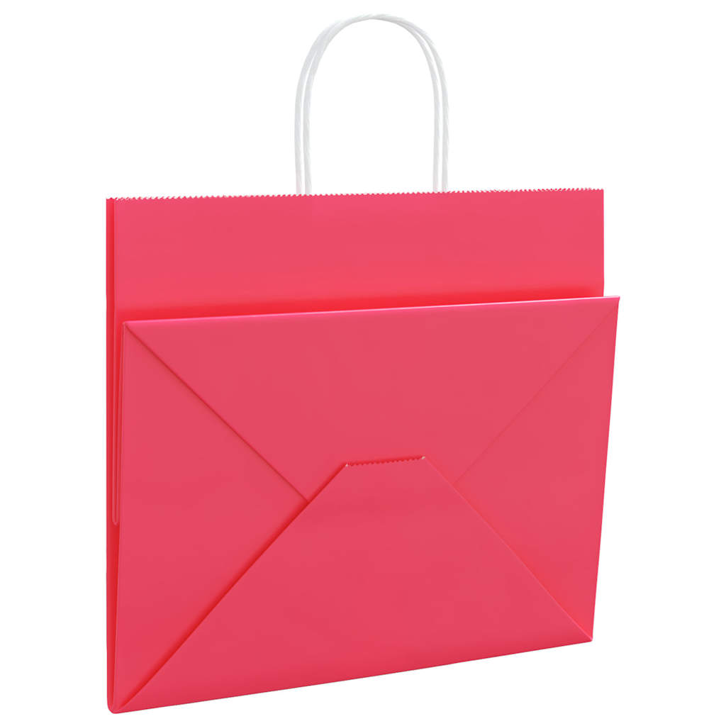 Papieren zakken 250 st met hengsels 32x22x28 cm roze is nu te koop bij PeponiXL, paradijselijk wonen!
