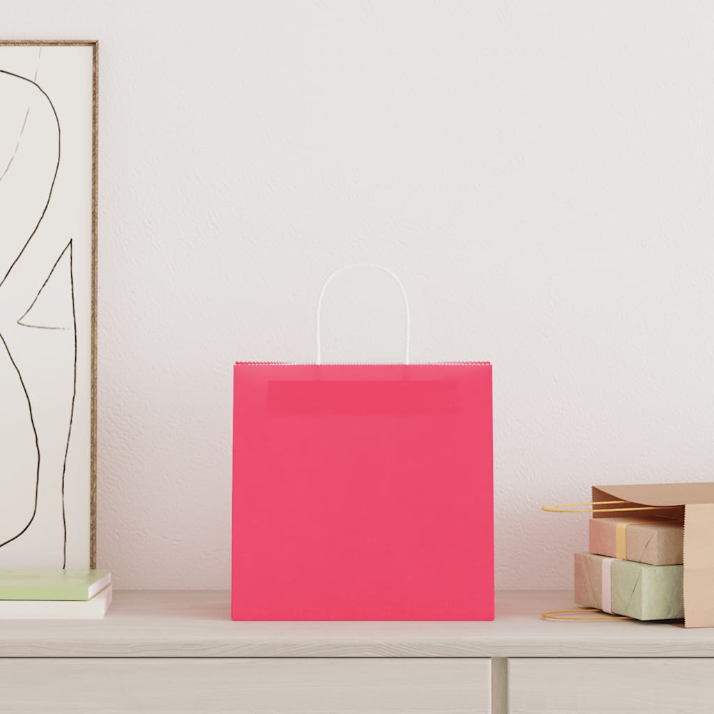 Papieren zakken 250 st met hengsels 54x15x49 cm roze is nu te koop bij PeponiXL, paradijselijk wonen!