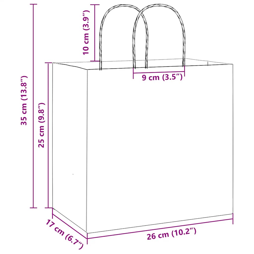 Papieren zakken 250 st met hengsels 54x15x49 cm roze is nu te koop bij PeponiXL, paradijselijk wonen!