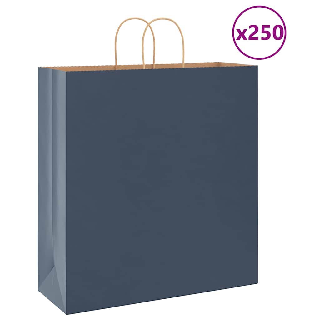 Papieren zakken 250 st met hengsels 45x17x48 cm blauw is nu te koop bij PeponiXL, paradijselijk wonen!