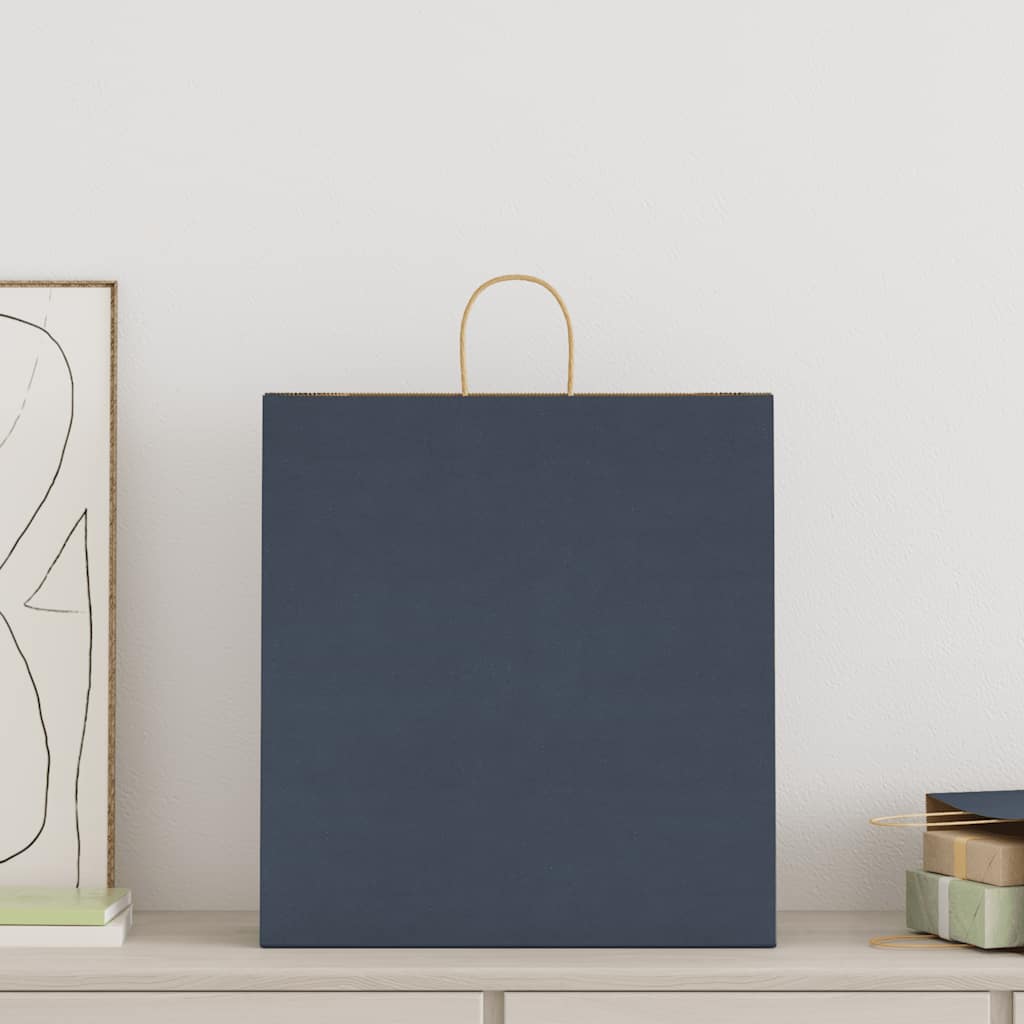 Papieren zakken 250 st met hengsels 45x17x48 cm blauw is nu te koop bij PeponiXL, paradijselijk wonen!