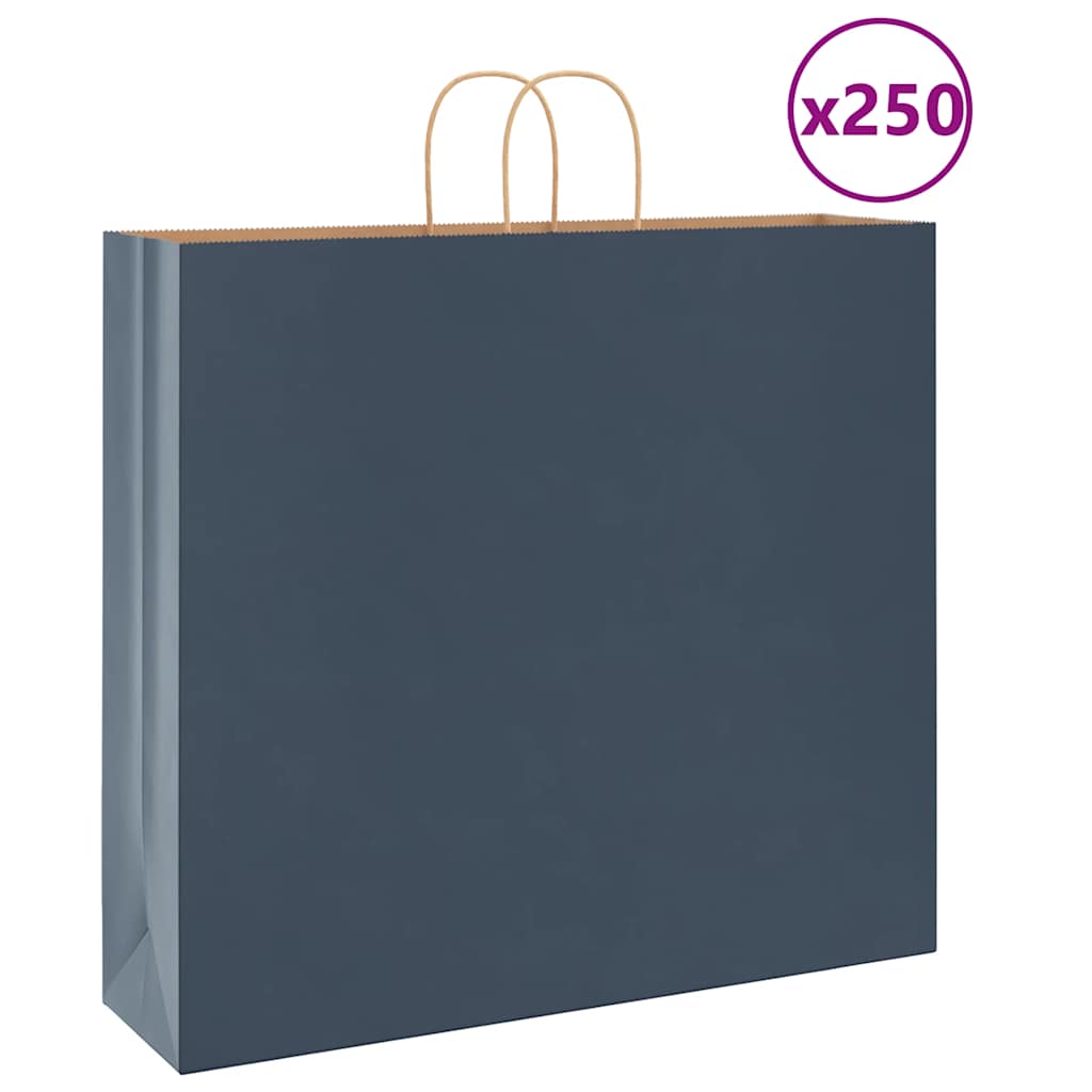 Papieren zakken 250 st met hengsels 54x15x49 cm blauw is nu te koop bij PeponiXL, paradijselijk wonen!