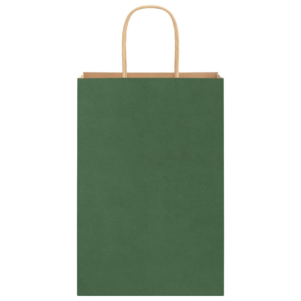 Papieren zakken 250 st met hengsels 21x11x31 cm groen is nu te koop bij PeponiXL, paradijselijk wonen!