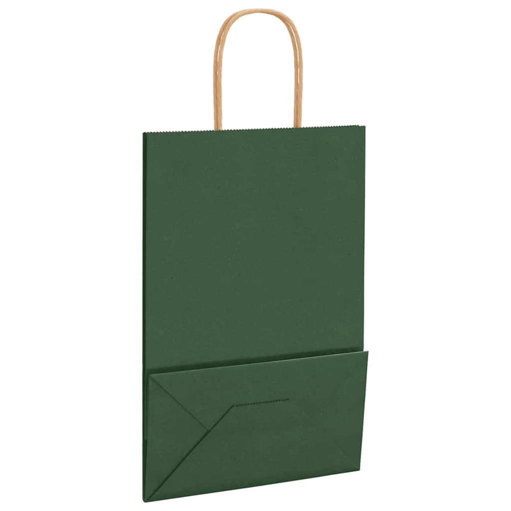 Papieren zakken 250 st met hengsels 21x11x31 cm groen is nu te koop bij PeponiXL, paradijselijk wonen!