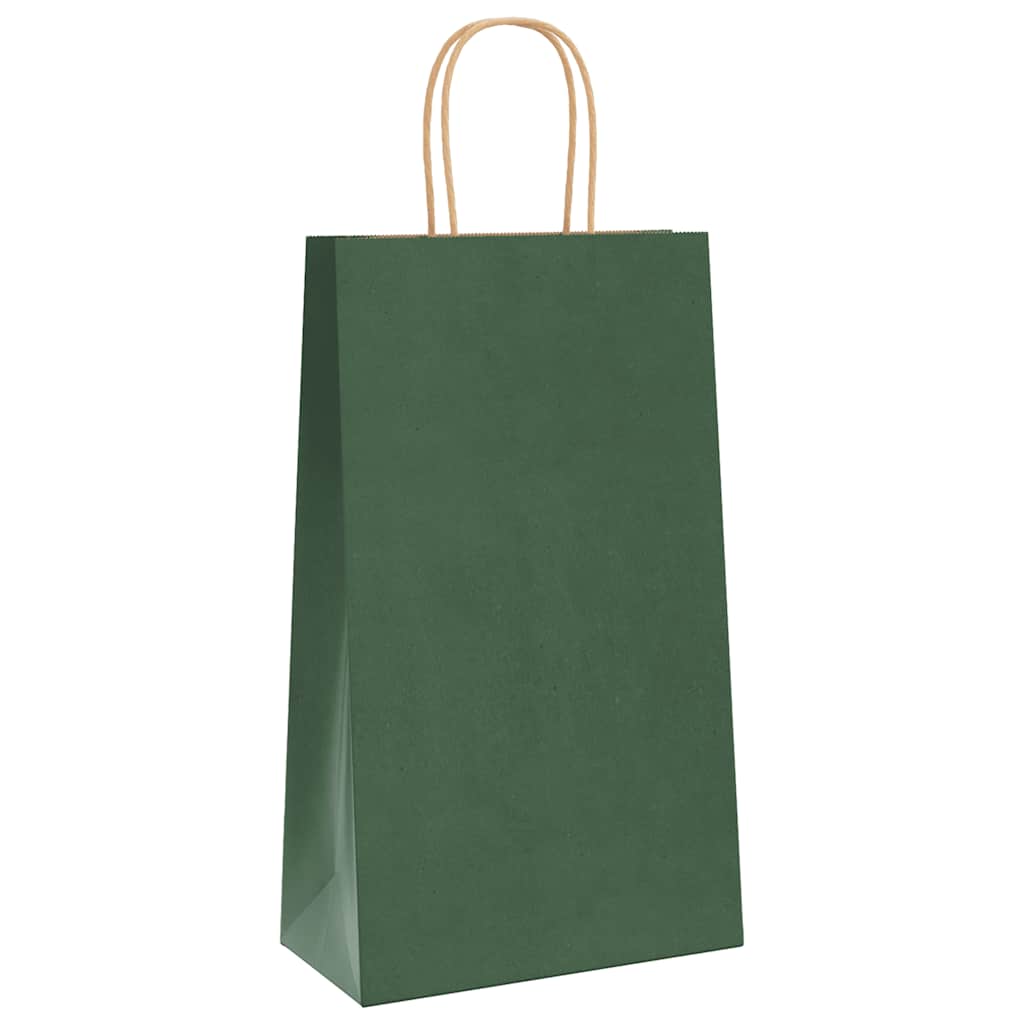 Papieren zakken 250 st met hengsels 21x11x36 cm groen is nu te koop bij PeponiXL, paradijselijk wonen!