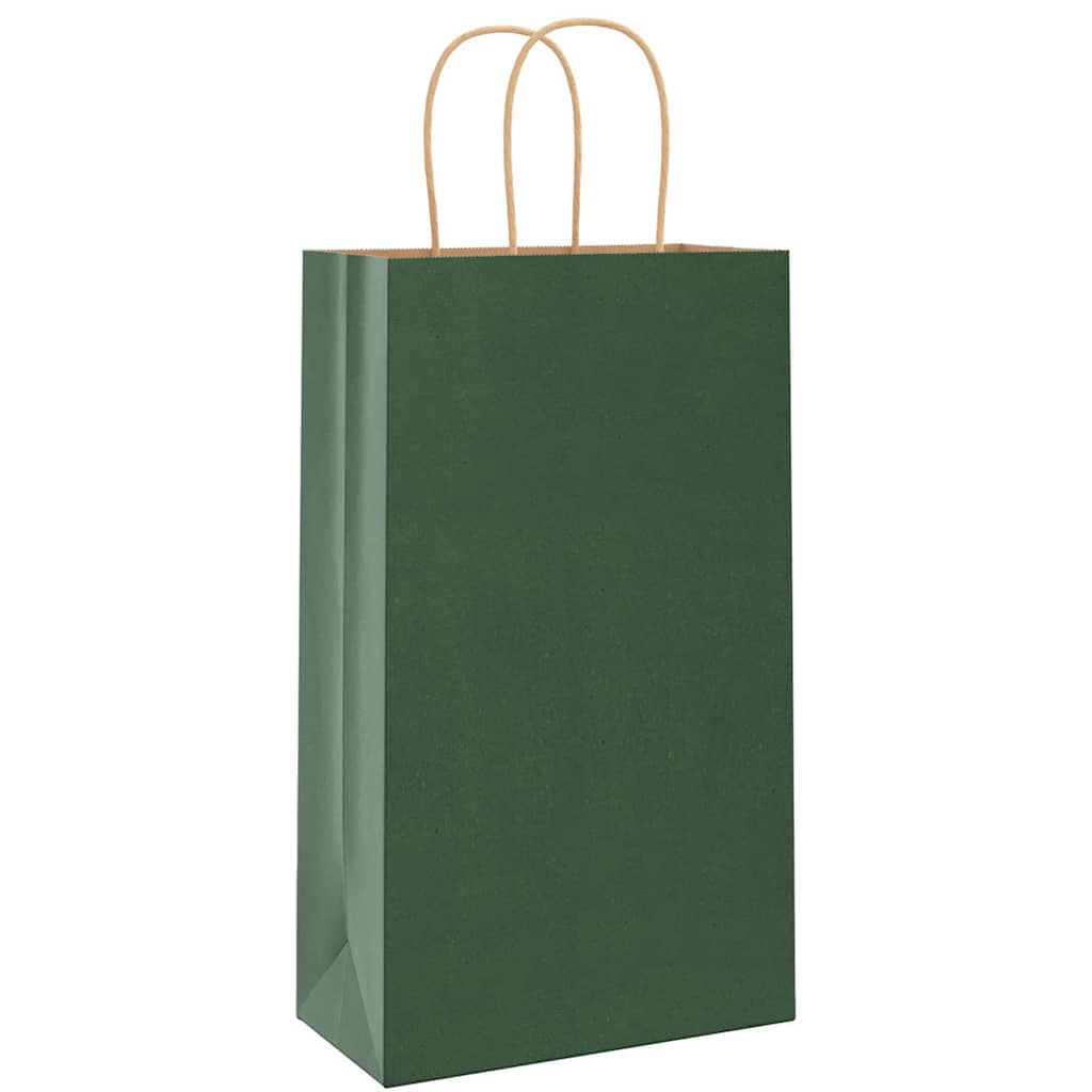 Papieren zakken 250 st met hengsels 21x11x36 cm groen is nu te koop bij PeponiXL, paradijselijk wonen!