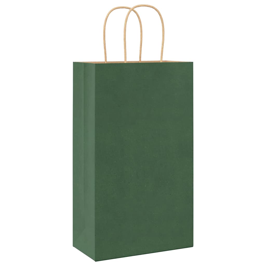 Papieren zakken 250 st met hengsels 21x11x36 cm groen is nu te koop bij PeponiXL, paradijselijk wonen!