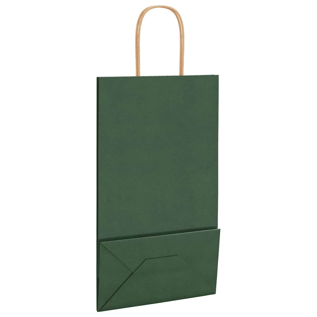 Papieren zakken 250 st met hengsels 21x11x36 cm groen is nu te koop bij PeponiXL, paradijselijk wonen!
