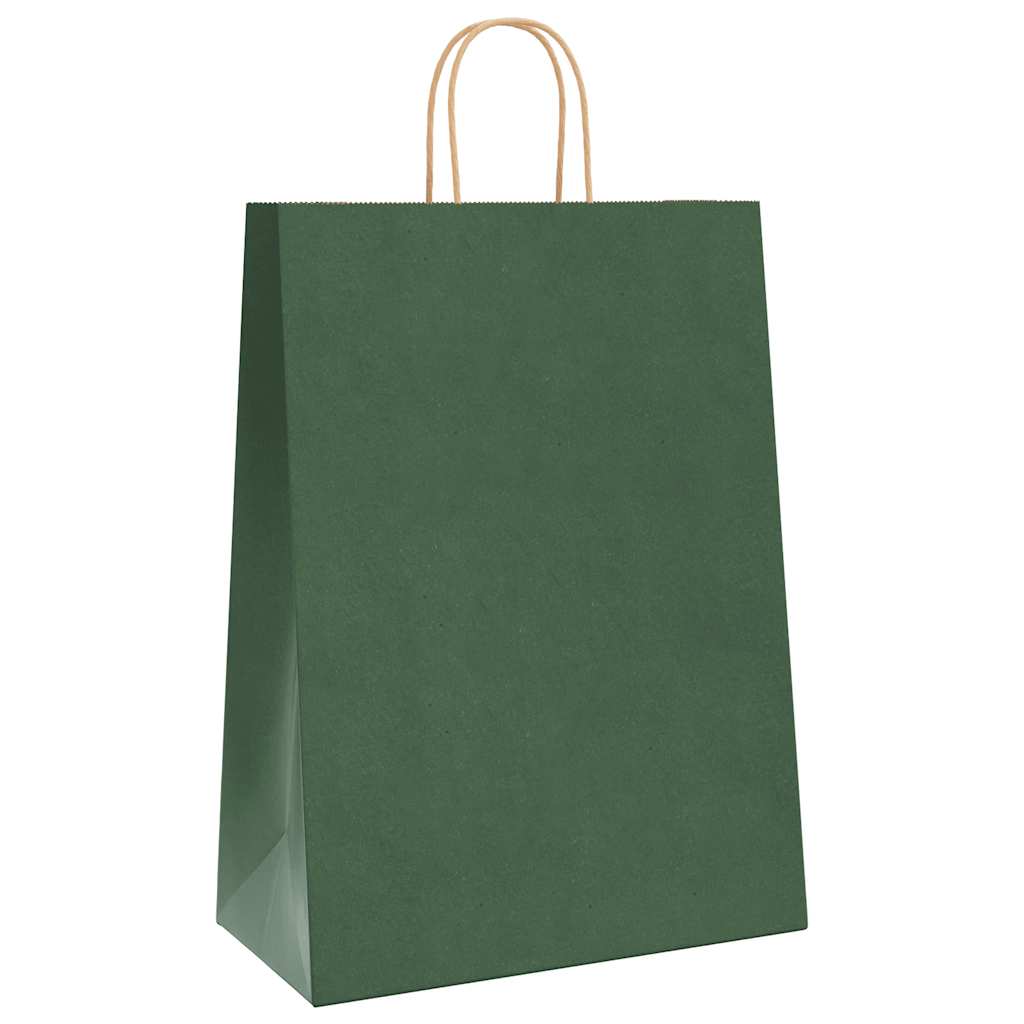 Papieren zakken 250 st met hengsels 32x17x44 cm groen is nu te koop bij PeponiXL, paradijselijk wonen!