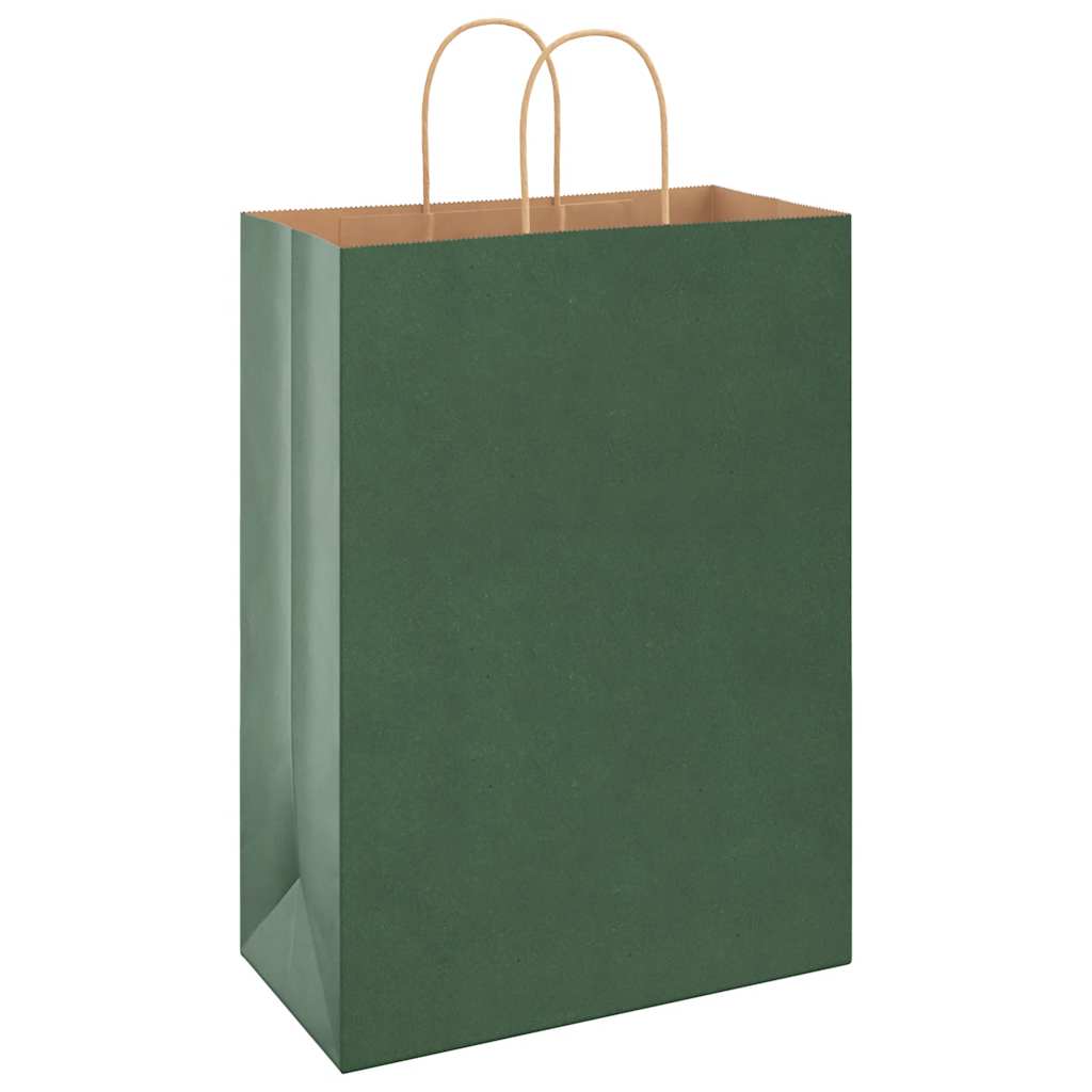 Papieren zakken 250 st met hengsels 32x17x44 cm groen is nu te koop bij PeponiXL, paradijselijk wonen!