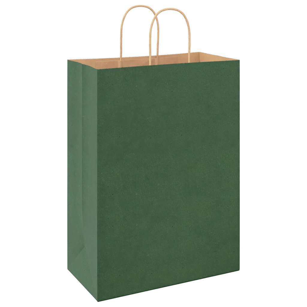 Papieren zakken 250 st met hengsels 32x17x44 cm groen is nu te koop bij PeponiXL, paradijselijk wonen!