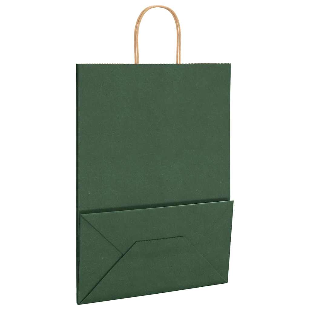 Papieren zakken 250 st met hengsels 32x17x44 cm groen is nu te koop bij PeponiXL, paradijselijk wonen!