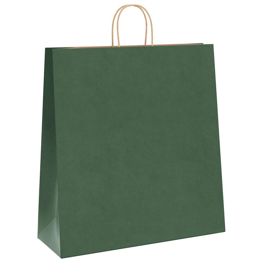 Papieren zakken 250 st met hengsels 45x17x48 cm groen is nu te koop bij PeponiXL, paradijselijk wonen!