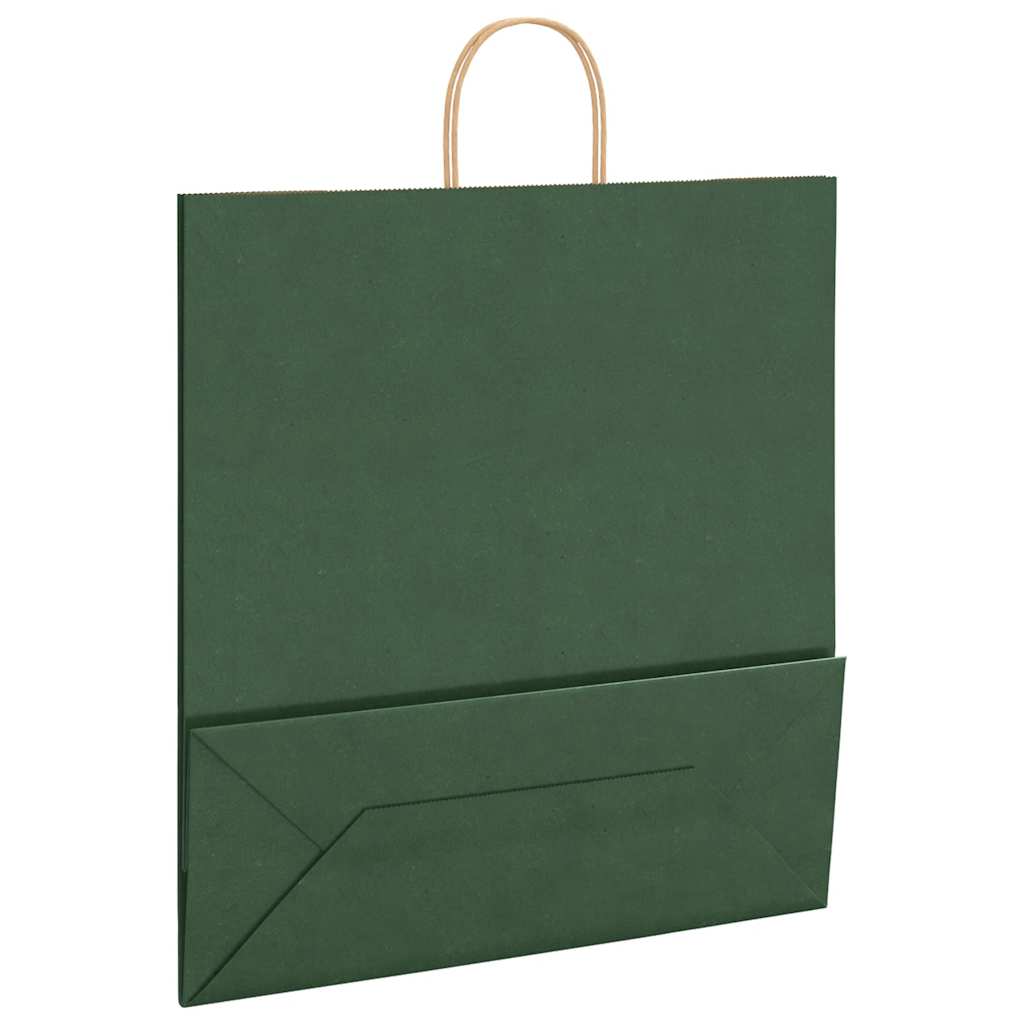 Papieren zakken 250 st met hengsels 45x17x48 cm groen is nu te koop bij PeponiXL, paradijselijk wonen!
