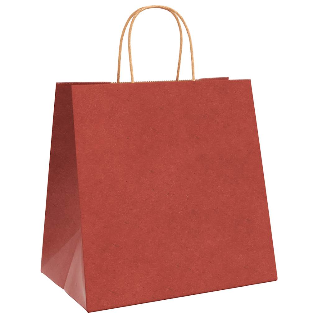 Papieren zakken 250 st met hengsels 26x17x25 cm rood is nu te koop bij PeponiXL, paradijselijk wonen!