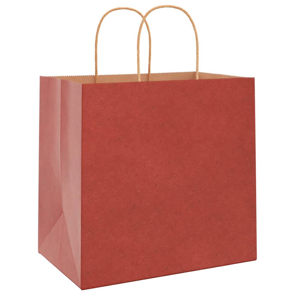 Papieren zakken 250 st met hengsels 26x17x25 cm rood is nu te koop bij PeponiXL, paradijselijk wonen!
