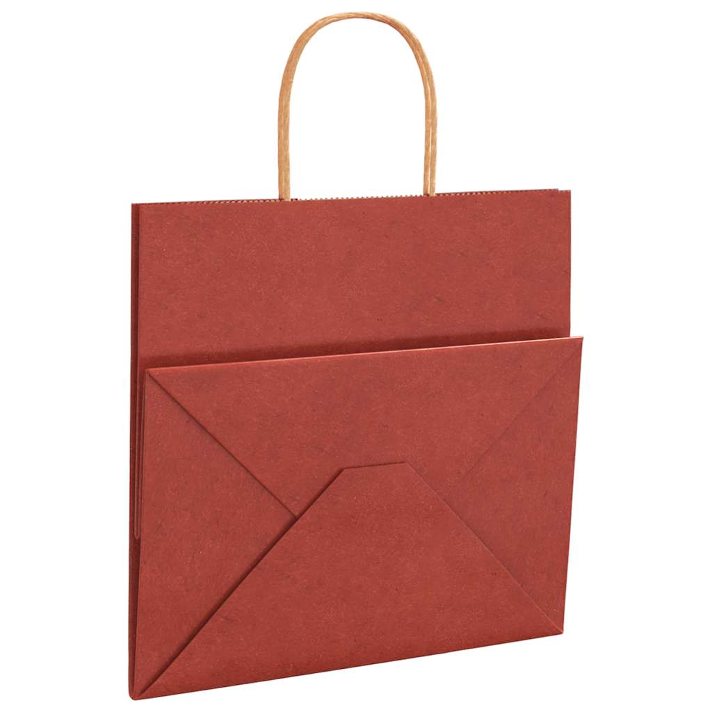 Papieren zakken 250 st met hengsels 26x17x25 cm rood is nu te koop bij PeponiXL, paradijselijk wonen!