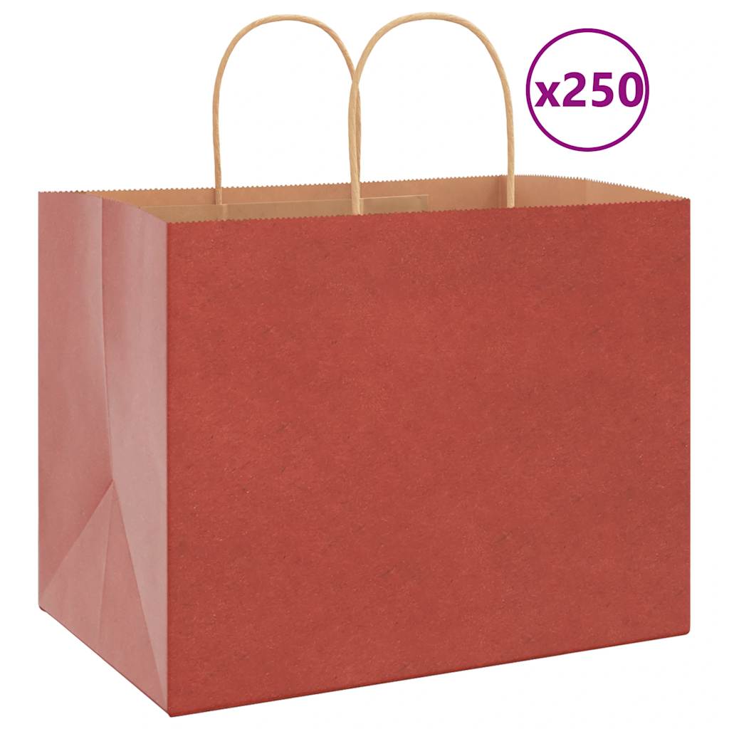 Papieren zakken 250 st met hengsels 32x22x24 cm rood is nu te koop bij PeponiXL, paradijselijk wonen!